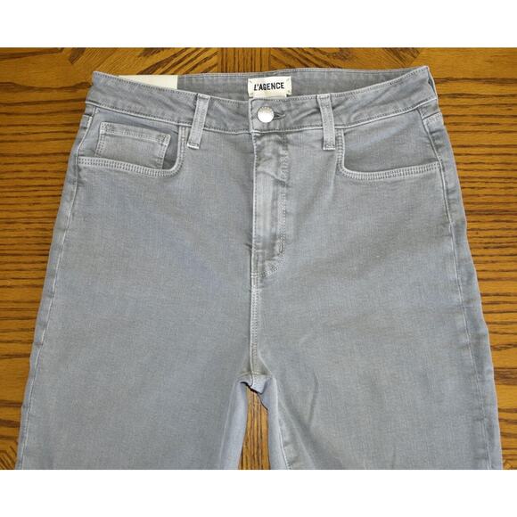 B0 NEW L'AGENCE Light Gray Distressed High Rise Skinny Jeans Size 29 - Picture 2 of 7